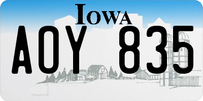 IA license plate AOY835