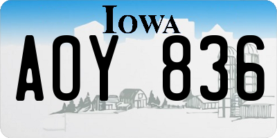 IA license plate AOY836