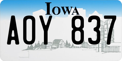IA license plate AOY837