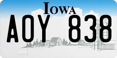 IA license plate AOY838