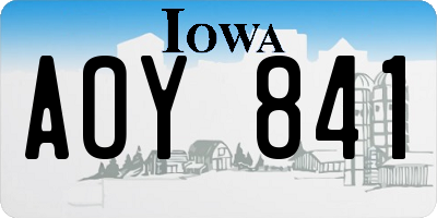IA license plate AOY841