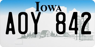 IA license plate AOY842