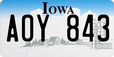 IA license plate AOY843