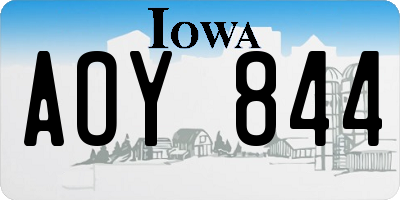 IA license plate AOY844