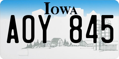 IA license plate AOY845