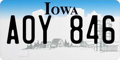 IA license plate AOY846