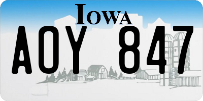IA license plate AOY847