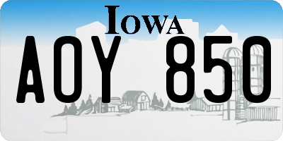 IA license plate AOY850