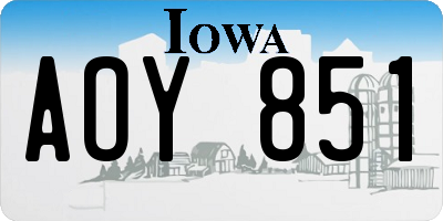 IA license plate AOY851