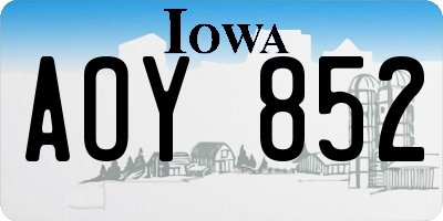 IA license plate AOY852