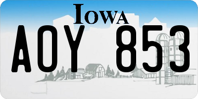 IA license plate AOY853