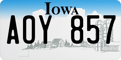 IA license plate AOY857