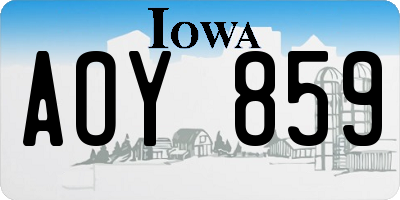 IA license plate AOY859