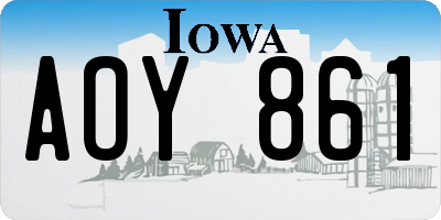 IA license plate AOY861
