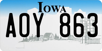 IA license plate AOY863