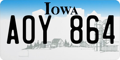 IA license plate AOY864