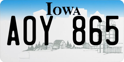 IA license plate AOY865