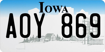 IA license plate AOY869