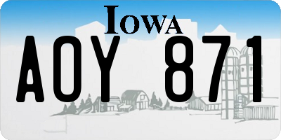 IA license plate AOY871