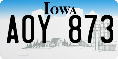 IA license plate AOY873