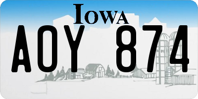 IA license plate AOY874