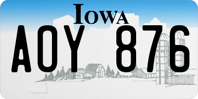 IA license plate AOY876