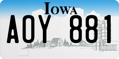 IA license plate AOY881