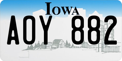 IA license plate AOY882