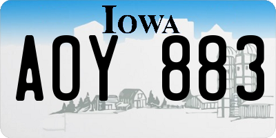 IA license plate AOY883