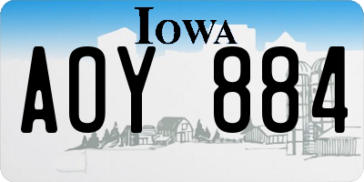 IA license plate AOY884