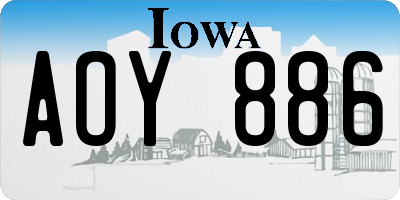 IA license plate AOY886