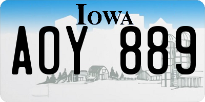 IA license plate AOY889