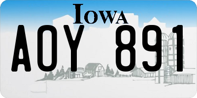 IA license plate AOY891
