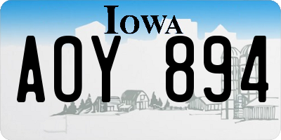 IA license plate AOY894