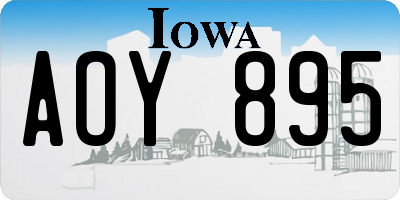 IA license plate AOY895