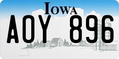 IA license plate AOY896