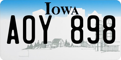 IA license plate AOY898