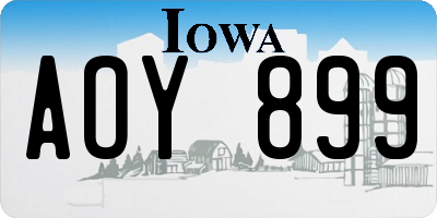 IA license plate AOY899