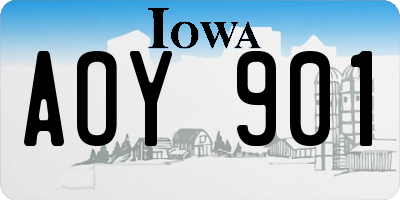 IA license plate AOY901