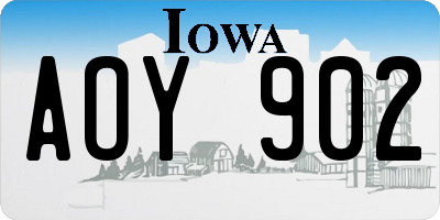 IA license plate AOY902