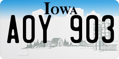 IA license plate AOY903