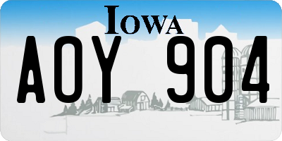 IA license plate AOY904