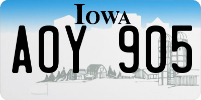 IA license plate AOY905