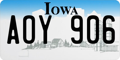 IA license plate AOY906