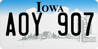 IA license plate AOY907