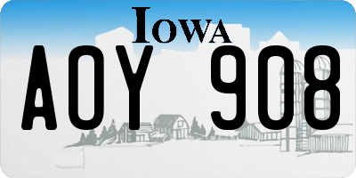 IA license plate AOY908