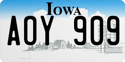 IA license plate AOY909