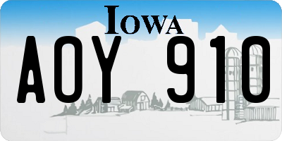 IA license plate AOY910