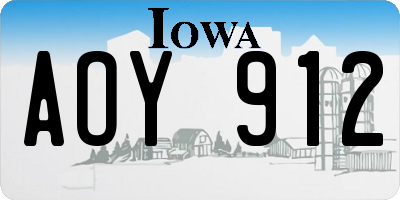 IA license plate AOY912