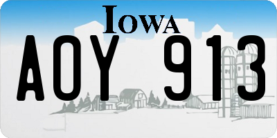 IA license plate AOY913